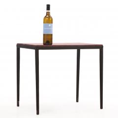 Jean Michel Frank Iron and Leather Side Table in the manner of Jean Michel Frank Contemporary - 4739736