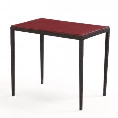 Jean Michel Frank Iron and Leather Side Table in the manner of Jean Michel Frank Contemporary - 4739737