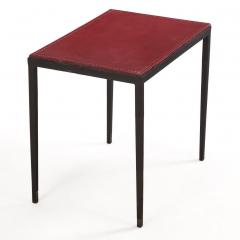 Jean Michel Frank Iron and Leather Side Table in the manner of Jean Michel Frank Contemporary - 4739738