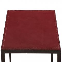 Jean Michel Frank Iron and Leather Side Table in the manner of Jean Michel Frank Contemporary - 4739739