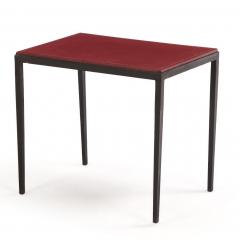 Jean Michel Frank Iron and Leather Side Table in the manner of Jean Michel Frank Contemporary - 4739744