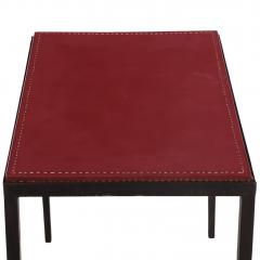 Jean Michel Frank Iron and Leather Side Table in the manner of Jean Michel Frank Contemporary - 4739746