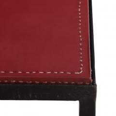Jean Michel Frank Iron and Leather Side Table in the manner of Jean Michel Frank Contemporary - 4739747