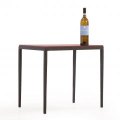 Jean Michel Frank Iron and Leather Side Table in the manner of Jean Michel Frank Contemporary - 4739748