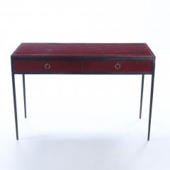 Jean Michel Frank Iron red leather writing desk having two drawers manner of Jean Michel Frank - 3250509