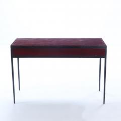 Jean Michel Frank Iron red leather writing desk having two drawers manner of Jean Michel Frank - 3250512
