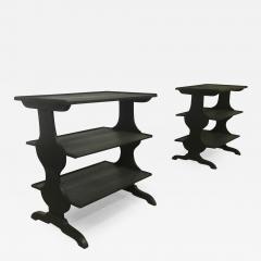 Jean Michel Frank J M Frank attributed Rare Pair of Black 3 Tier Side Tables - 444610