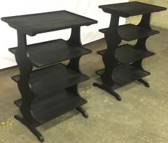 Jean Michel Frank J M Frank attributed Rare pairPof Black 4 Tier Side Tables - 441959