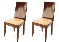 Jean Michel Frank J M Frank style pair of walnut pure design chairs - 1536785