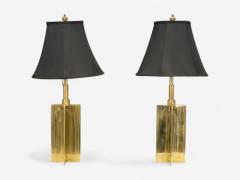 Jean Michel Frank Jean Michel Frank Style Mid Century Modern Bronze Table Lamps 1970s - 4202378