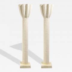 Jean Michel Frank Jean Michel Frank Style Monumental Torchiere Lamps Plaster 20th c  - 4504095