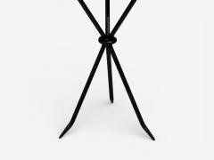 Jean Michel Frank Jean Michel Frank Style Side Tables Iron Travertine 20th c  - 4467275