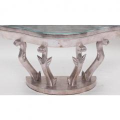 Jean Michel Frank Jean Michel Frank and Alberto Giacometti Art Deco Silver Giltwood Console Table - 1654320