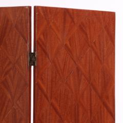 Jean Michel Frank Mahogany Straw Marquetry Veneer Screen in Manner of Jean Michel Frank  - 4311749