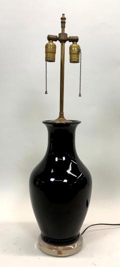 Jean Michel Frank PAIR French Modern Neoclassic Black Opaline Glass Table Lamps Jean Michel Frank - 4523428