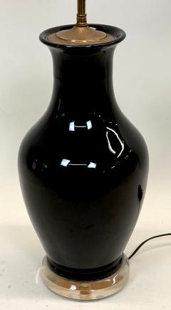 Jean Michel Frank PAIR French Modern Neoclassic Black Opaline Glass Table Lamps Jean Michel Frank - 4523435