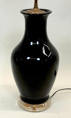 Jean Michel Frank PAIR French Modern Neoclassic Black Opaline Glass Table Lamps Jean Michel Frank - 4523440