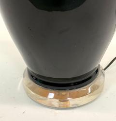 Jean Michel Frank PAIR French Modern Neoclassic Black Opaline Glass Table Lamps Jean Michel Frank - 4523443