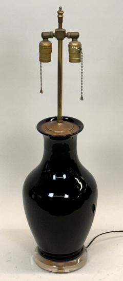 Jean Michel Frank PAIR French Modern Neoclassic Black Opaline Glass Table Lamps Jean Michel Frank - 4523475