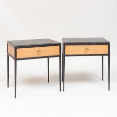 Jean Michel Frank PAIR OF OAK AND LEATHER SIDE TABLES IN THE MANNER OF JEAN MICHEL FRANK - 1911329