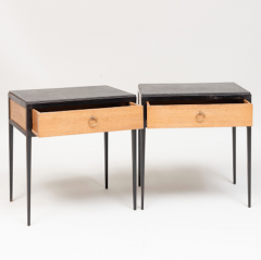 Jean Michel Frank PAIR OF OAK AND LEATHER SIDE TABLES IN THE MANNER OF JEAN MICHEL FRANK - 1911451