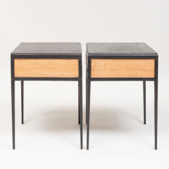 Jean Michel Frank PAIR OF OAK AND LEATHER SIDE TABLES IN THE MANNER OF JEAN MICHEL FRANK - 1911452