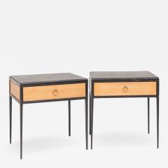 Jean Michel Frank PAIR OF OAK AND LEATHER SIDE TABLES IN THE MANNER OF JEAN MICHEL FRANK - 1913197