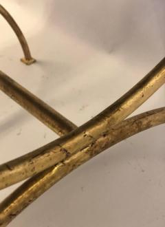 Jean Michel Frank Pair French Modern Neoclassical Gilt Iron Benches Style of Jean Michel Frank - 2372068