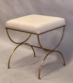 Jean Michel Frank Pair French Modern Neoclassical Gilt Iron Benches Style of Jean Michel Frank - 2372071