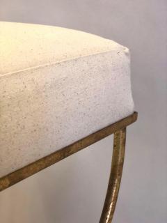 Jean Michel Frank Pair French Modern Neoclassical Gilt Iron Benches Style of Jean Michel Frank - 2372079