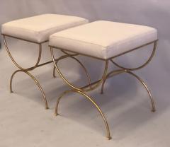 Jean Michel Frank Pair French Modern Neoclassical Gilt Iron Benches Style of Jean Michel Frank - 2372090