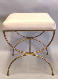 Jean Michel Frank Pair French Modern Neoclassical Gilt Iron Benches Style of Jean Michel Frank - 2372112
