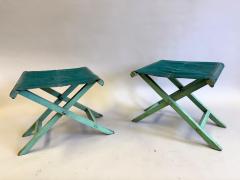 Jean Michel Frank Pair French Modern Neoclassical Stools Benches style of Jean Michel Frank 1930 - 4205299