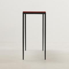 Jean Michel Frank Pair hand stiched iron leather console tables manner of Jean Michel Frank  - 3594801