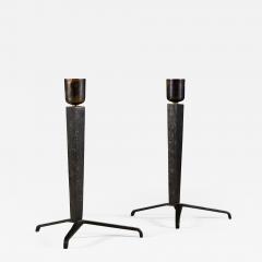 Jean Michel Frank Pair of 1940s painted iron tripod table lamps by Jean Michel Frank - 1845840