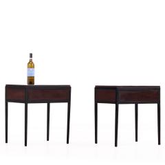Jean Michel Frank Pair of Contemporary Argentine Leather and Iron Nightstands - 4705864