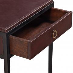 Jean Michel Frank Pair of Contemporary Argentine Leather and Iron Nightstands - 4705867