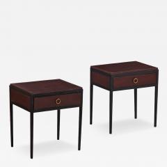 Jean Michel Frank Pair of Contemporary Argentine Leather and Iron Nightstands - 4708187
