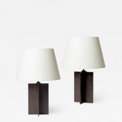 Jean Michel Frank Pair of Crosspiece table lamps - 996523