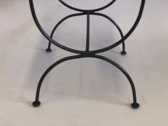 Jean Michel Frank Pair of French Mid Century Modern Iron Rope Stools Benches Jean Michel Frank - 1759304