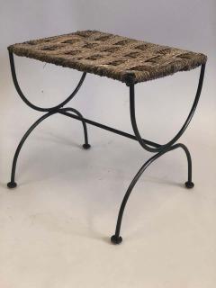 Jean Michel Frank Pair of French Mid Century Modern Iron Rope Stools Benches Jean Michel Frank - 1759310