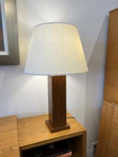 Jean Michel Frank Pair of French Mid Century Oak Table Lamps - 3931279