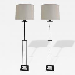 Jean Michel Frank Pair of French Modern Minimalist Wrought Iron Floor Lamps Jean Michel Frank - 4091445