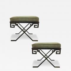 Jean Michel Frank Pair of French Modern Neoclassical Benches in the Style of Jean Michel Frank - 4110380
