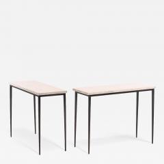 Jean Michel Frank Pair of Iron and Italian Botticino Marble Console Tables  - 4614404