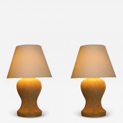 Jean Michel Frank Pair of Modern Neoclassical Plaster Table Lamps after Jean Michel Frank - 1682842