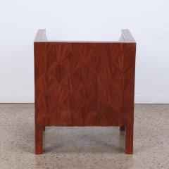 Jean Michel Frank Pair of mahogany upholstered cube chairs in the manner of Jean Michel Frank  - 4227673