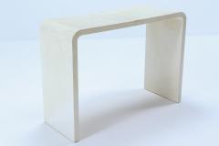 Jean Michel Frank Pair of parchment covered console tables in manner of Jean Michel Frank  - 3784405