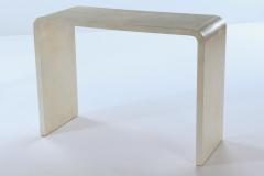 Jean Michel Frank Pair of parchment covered console tables in manner of Jean Michel Frank  - 3784408