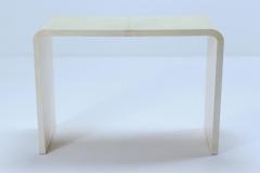 Jean Michel Frank Pair of parchment covered console tables in manner of Jean Michel Frank  - 3784410